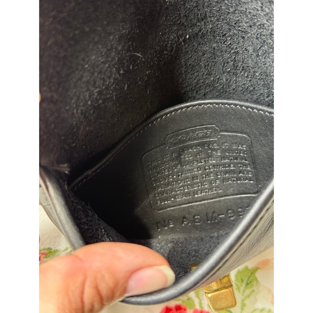 Vintage Coach Everett Bag Black Glovetanned Leather Turnlock Crossbody #9934 USA - Picture 16 of 16